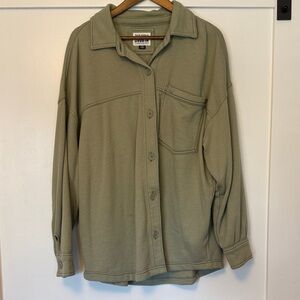 Olive Green Button-Up Shirt